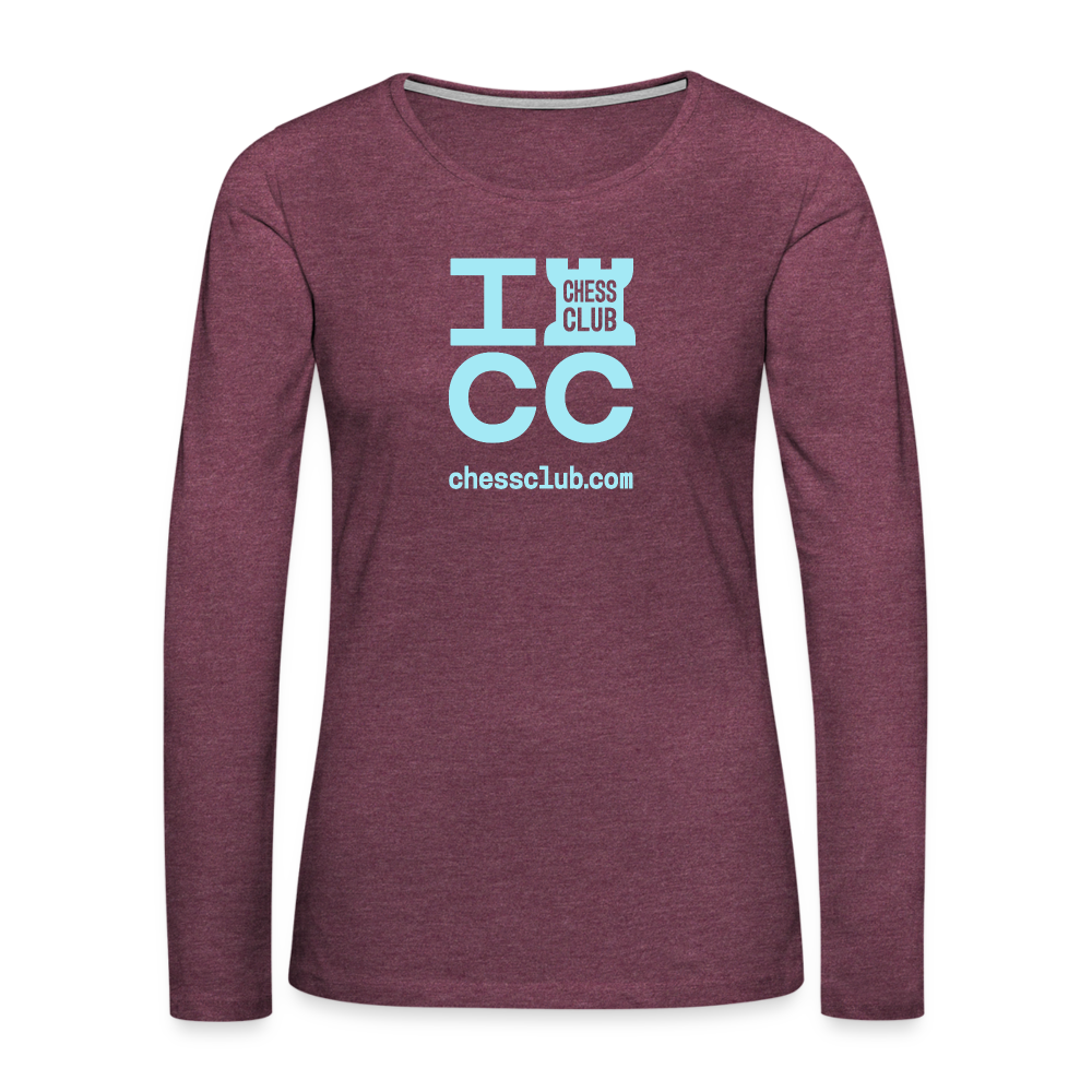 ICC Brand Blue Logo Women's Premium Long Sleeve T-Shirt - heather burgundy