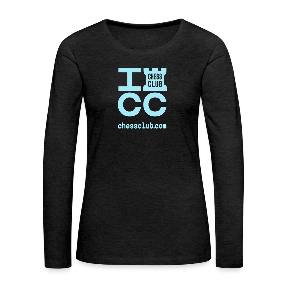 ICC Brand Blue Logo Women's Premium Long Sleeve T-Shirt - charcoal grey