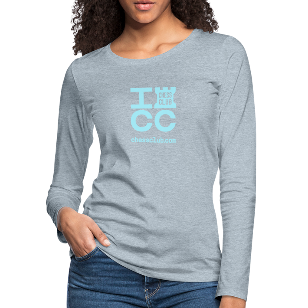 ICC Brand Blue Logo Women's Premium Long Sleeve T-Shirt - heather ice blue