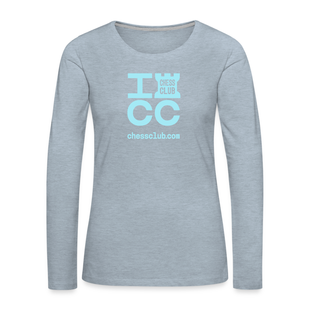 ICC Brand Blue Logo Women's Premium Long Sleeve T-Shirt - heather ice blue