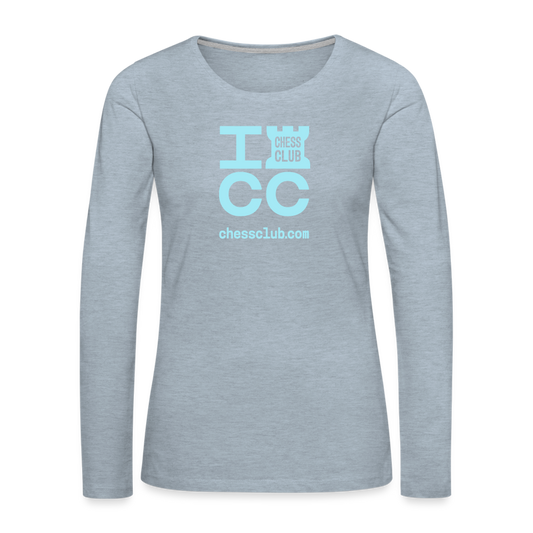 ICC Brand Blue Logo Women's Premium Long Sleeve T-Shirt - heather ice blue