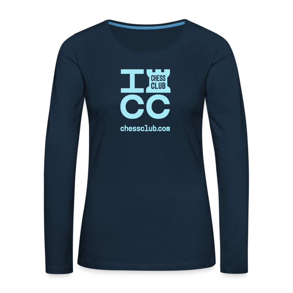 ICC Brand Blue Logo Women's Premium Long Sleeve T-Shirt - deep navy