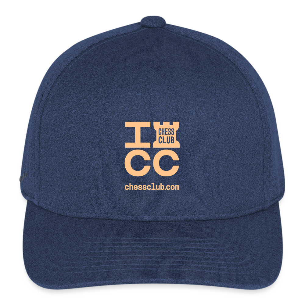 ICC Brand Orange Logo Flexfit Fitted Melange Baseball Cap - heather navy