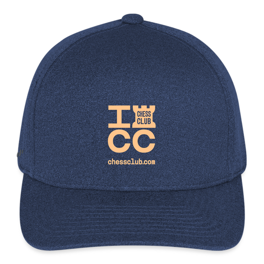 ICC Brand Orange Logo Flexfit Fitted Melange Baseball Cap - heather navy