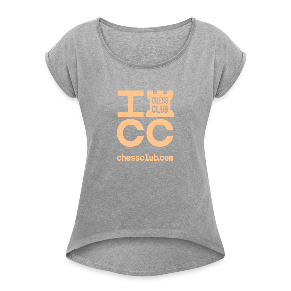 ICC Brand Orange Logo Women's Roll Cuff T-Shirt - heather gray