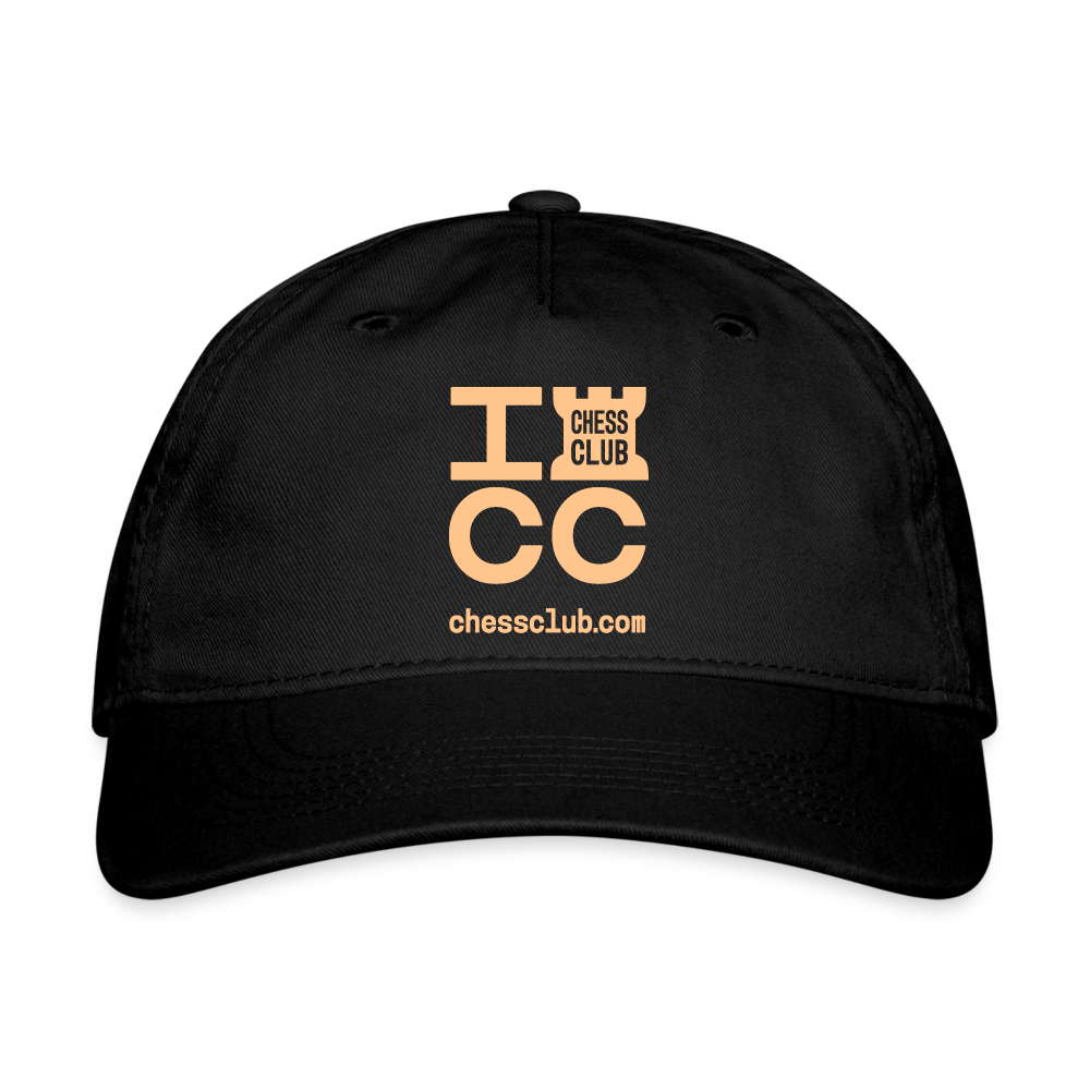 ICC Brand Orange Logo Organic Baseball Cap - black