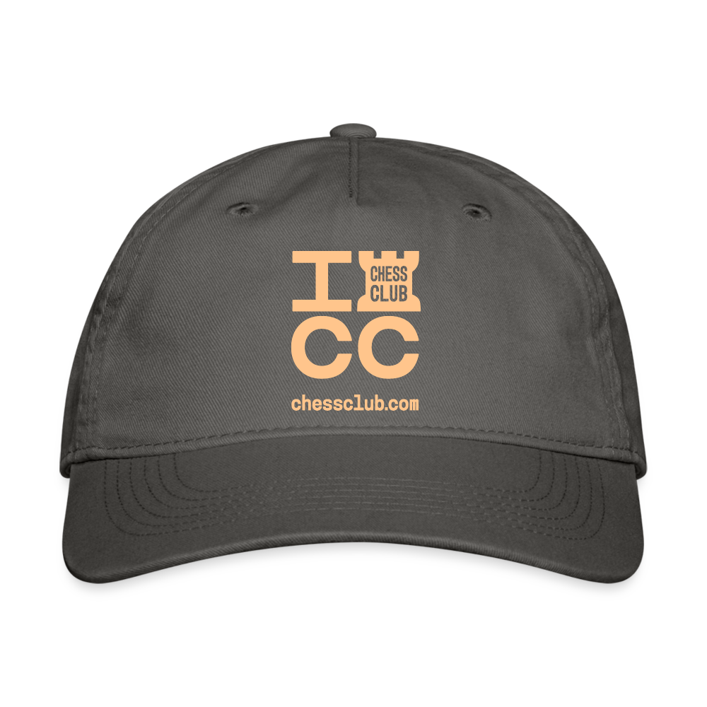 ICC Brand Orange Logo Organic Baseball Cap - charcoal