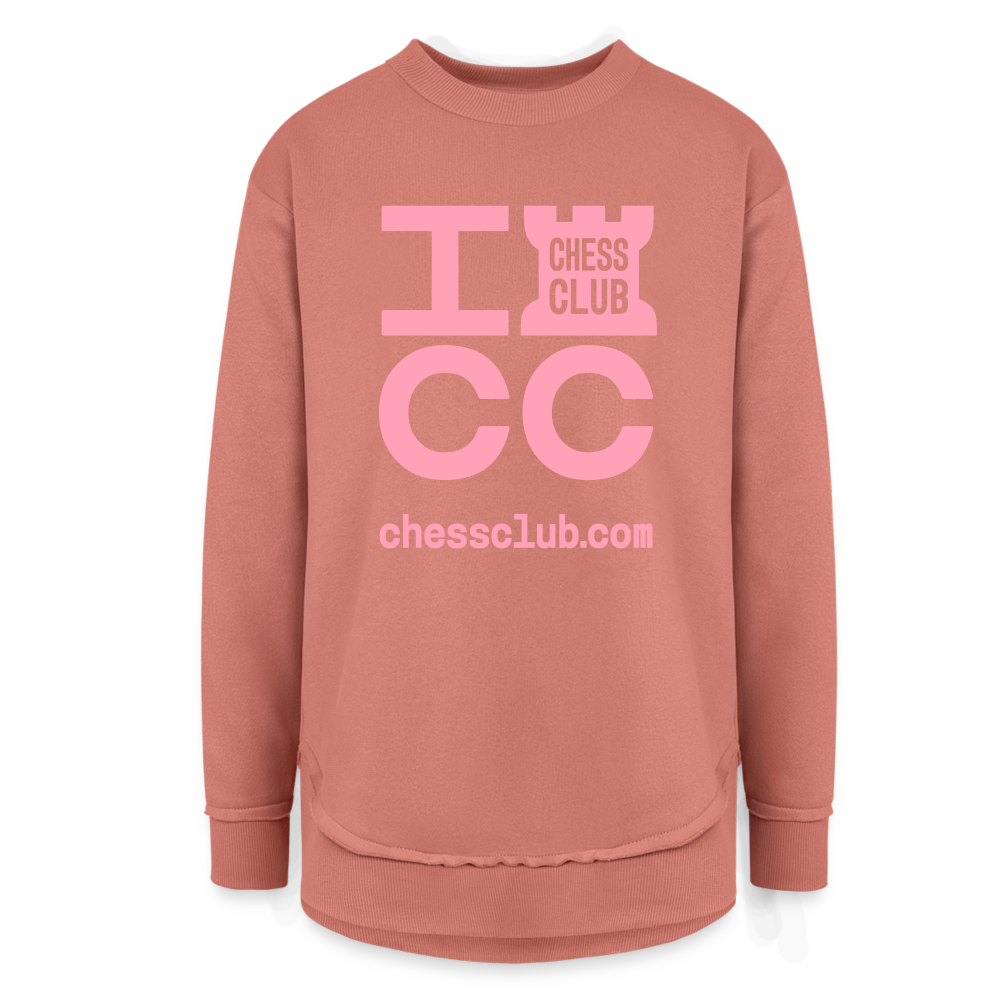 ICC Brand Pink Logo Women's Weekend Tunic Fleece Sweatshirt - mauve