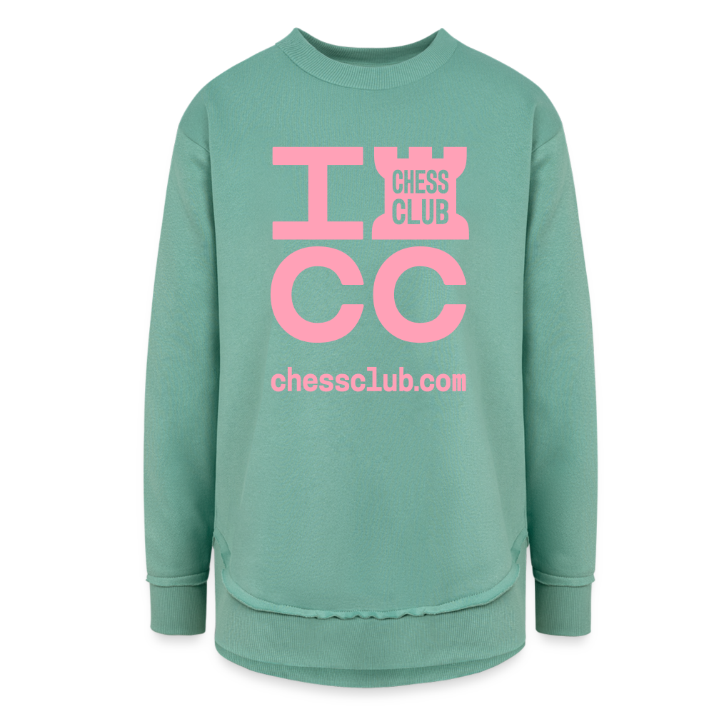 ICC Brand Pink Logo Women's Weekend Tunic Fleece Sweatshirt - saltwater