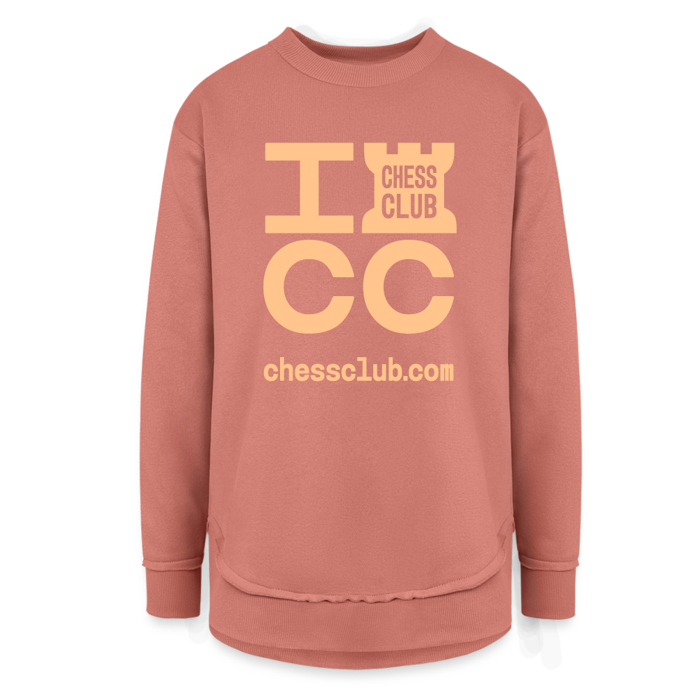 ICC Brand Orange Logo Women's Weekend Tunic Fleece Sweatshirt - mauve