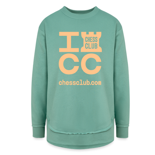 ICC Brand Orange Logo Women's Weekend Tunic Fleece Sweatshirt - saltwater