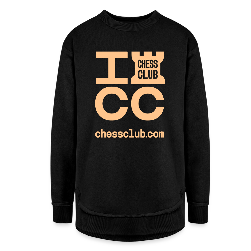 ICC Brand Orange Logo Women's Weekend Tunic Fleece Sweatshirt - black