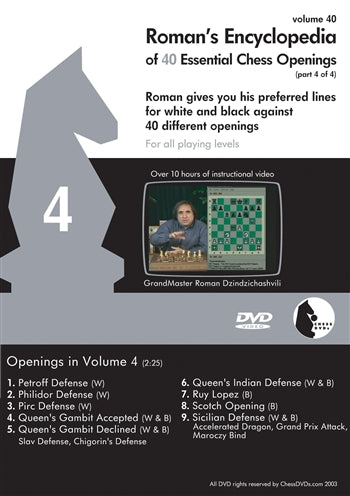 Roman's Lab Vol 40: Encyclopedia of Chess Openings Vol 4 (2h 25m)